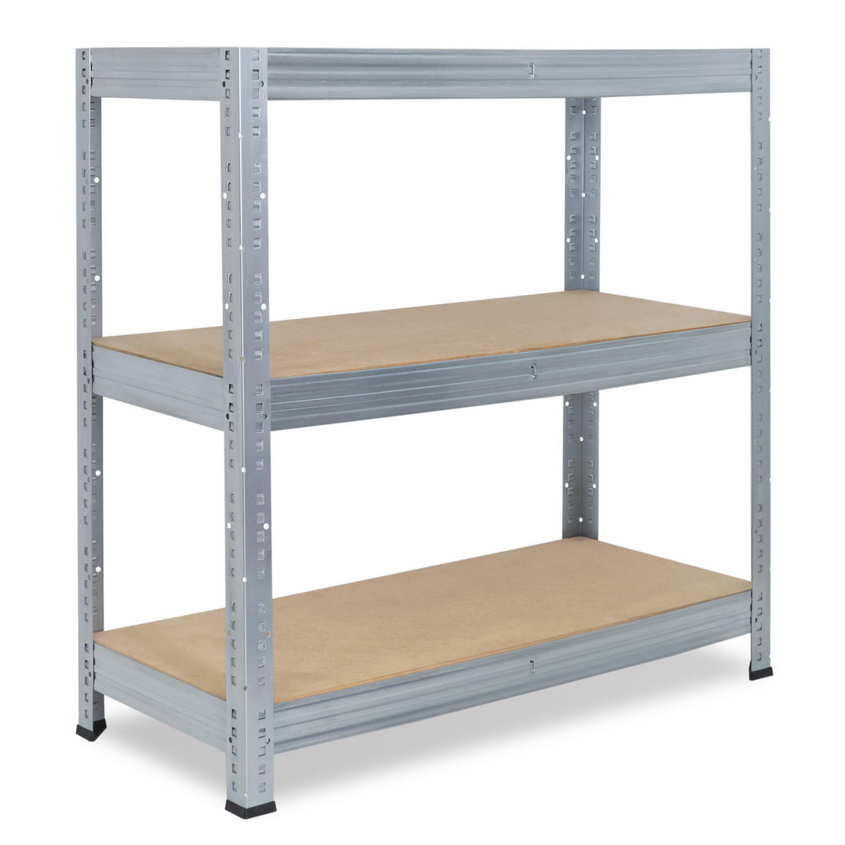 SCHWERLASTREGAL PRO 90x30x40 cm in verzinkt mit 3 Böden und 200 kg Traglast pro Boden - Silberfarben, Metall (30/90/40cm) - shelfplaza