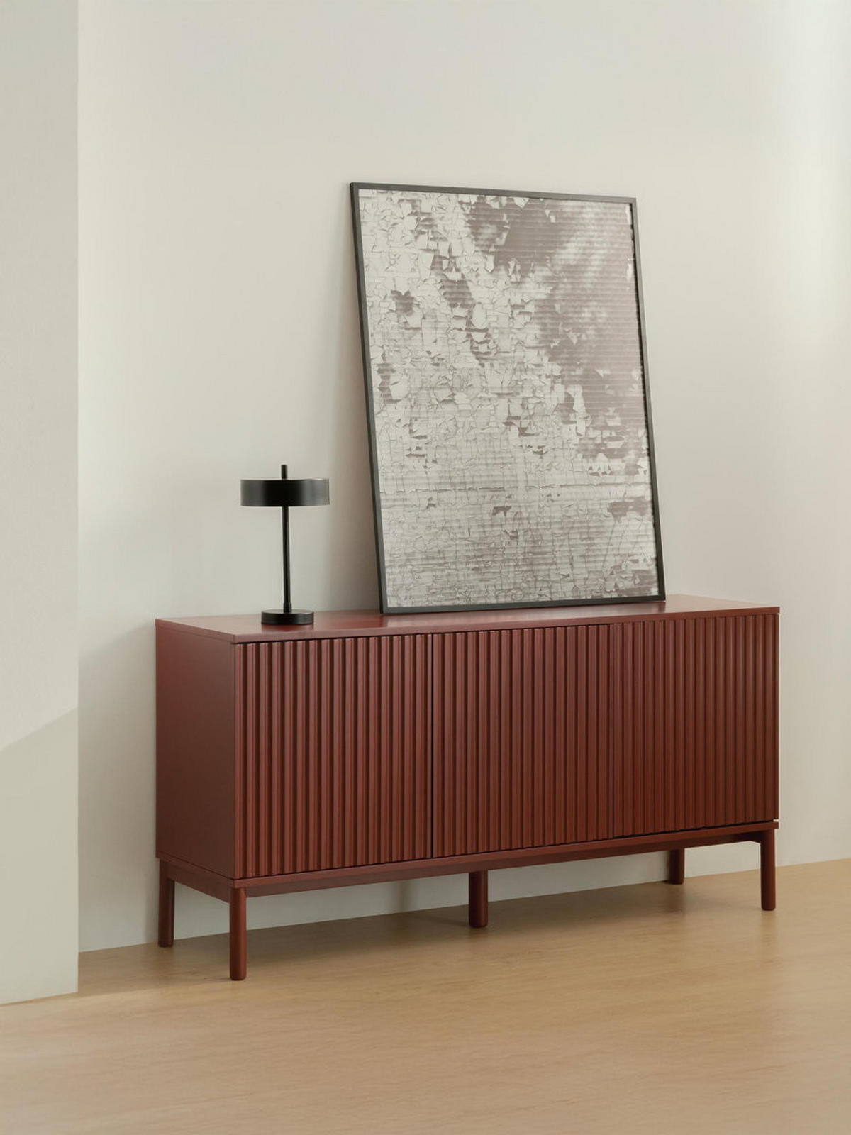 SIDEBOARD Melton Rot 150 cm x 75 cm - Rot, Holzwerkstoff (150/75/40cm) - Kenay Home