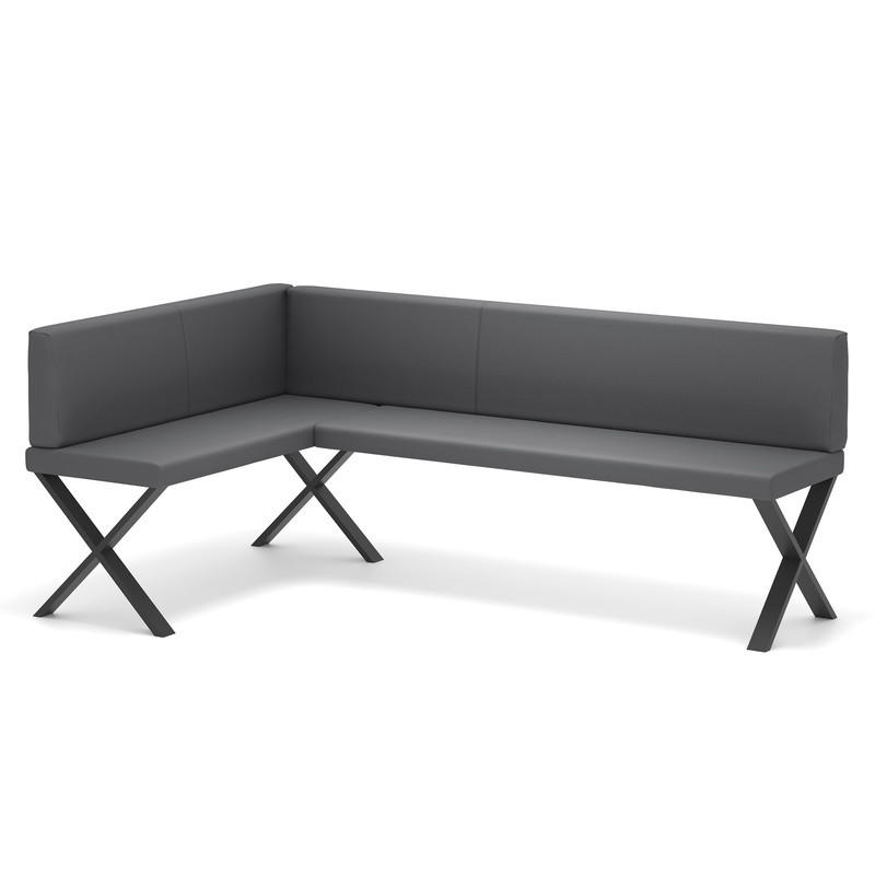 ECKBANK links VERO X Kunstleder glatt, 128/168 cm Dunkelgrau - Dunkelgrau, Kunststoff/Textil (128/168cm) - Idohome