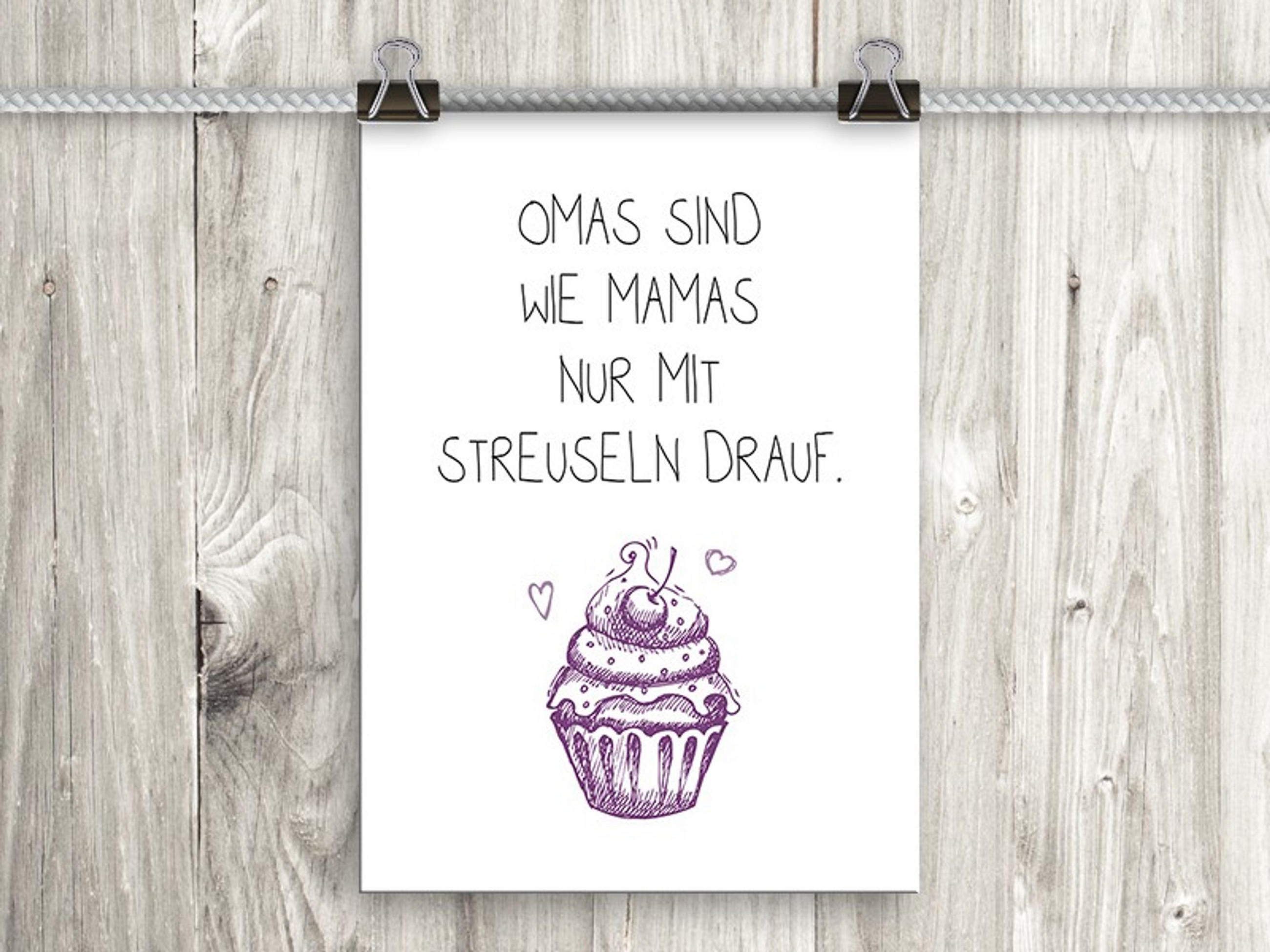 POSTER DIN A4 21x29,7 cm Oma Spruch Geschenk - Weiß, Papier (21/29.7/2cm) - artissimo