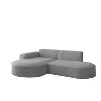 ECKSOFA Designer L-Form MODENA STUDIO Stoff Loop Grau Links - Grau, Holz (165/236cm) - Kaiser Möbel