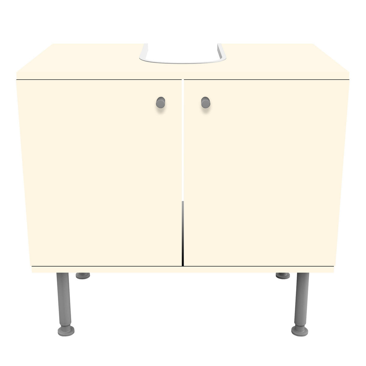 WASCHBECKENUNTERSCHRANK Kaschmir 60/55/35 cm - Beige, Holzwerkstoff (60/55/35cm) - Bilderwelten