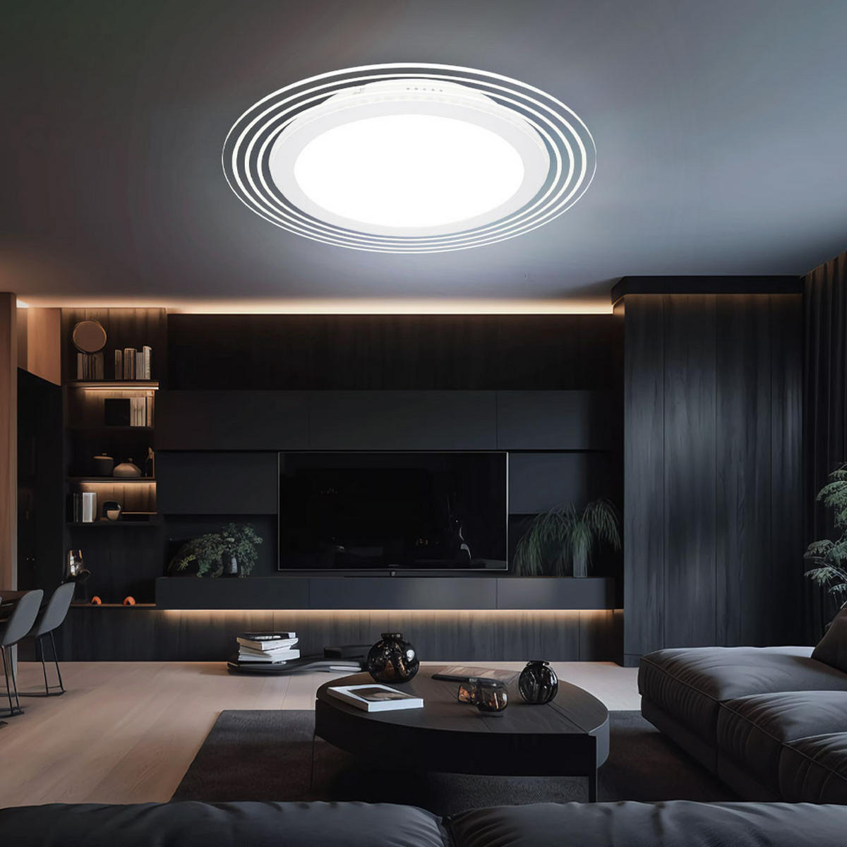 LED DECKENLEUCHTE Metall Weiß D 40 cm - Weiß, Metall (40/40/4.7cm) - Globo Lighting