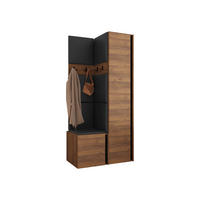 MOBILIER PENTRU HOL Orion XXIV - culoare lemn de nuc/negru, material plastic/compozit lemnos (82/186/46cm) - MIRJAN24
