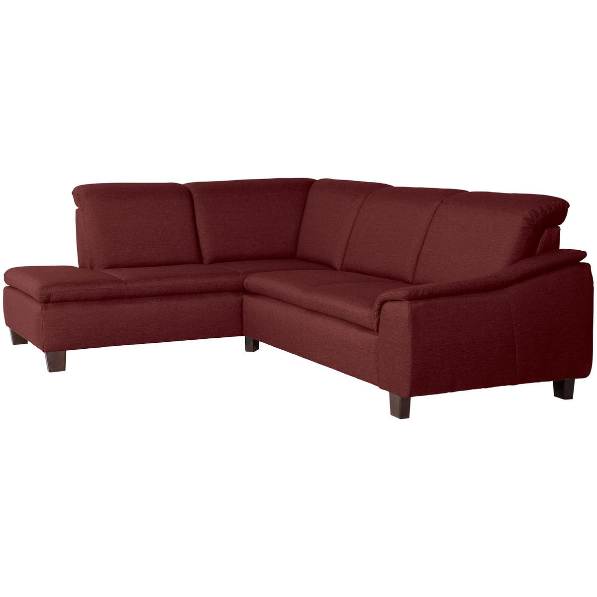 ECKSOFA mit Ottomane links Kaylil Flachgewebe rot - Rot, Kunststoff (187/247cm) - 58aufmkessel