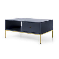TISCH Blau MONAKO Mit Goldfarbenem Gestell Mit Metallgestell - Blau, Holzwerkstoff (1/68/46.2cm) - Sepro Meble