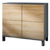 KOMMODE Rova Eiche Natur - Eichefarben, Holzwerkstoff (92.5/84.5/35cm) - Vladon