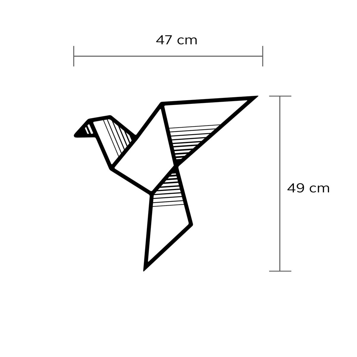 WANDDEKORATION Metall Nr. 14 Fly Schwarz 47/0,3/49 cm - Schwarz, Metall (47/49/0.3cm) - Decortie