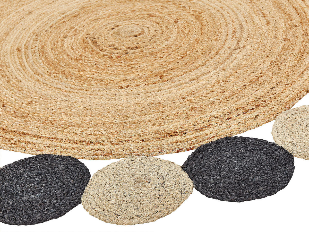 KURZFLOR-TEPPICH Vostan 140/140 cm - Naturfarben, Naturmaterialen (140/140cm) - Beliani