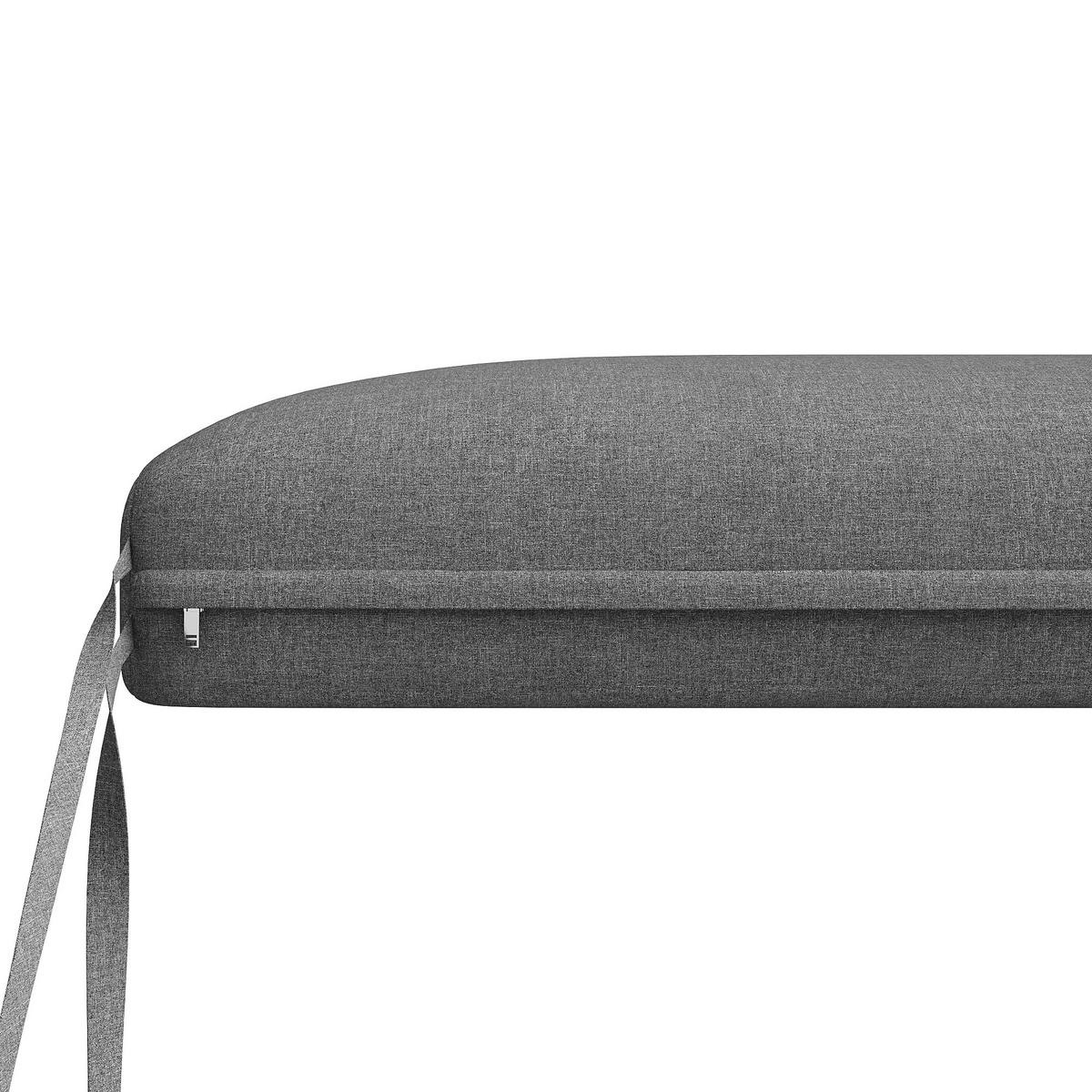LOUNGEGARNITUR aus Eisen 110x62x75cm Grau mit 10 cm Polsternc - Grau, Metall - Modfu