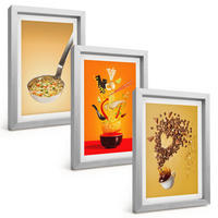 BILDER SET 3er Set - 20x30 cm Silberner Rahmen - Küchenthemen - Silberfarben, Kunststoff (20/30cm) - TULUP