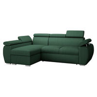 COLTAR Boston Mini Premium Reiat 2RLC, Stanga LC+2R - culoare crom/verde, material textil/lemn (255/170cm) - MIRJAN24