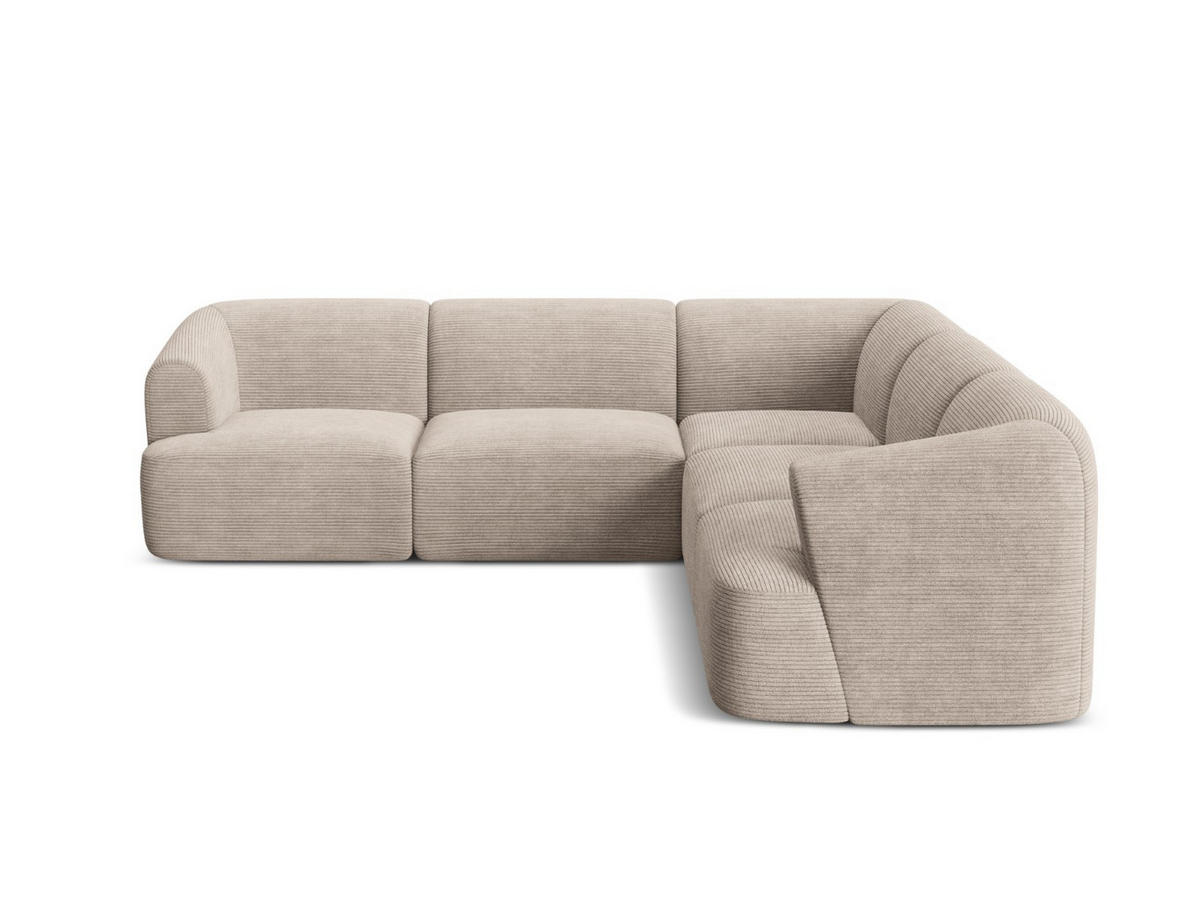 SYMMETRISCHES-MODULARES-ECKSOFA Campi aus Cord cappuccino 6 Sitzplätze - Cappuccino, Textil (255/255cm) - Cosmopolitan Design