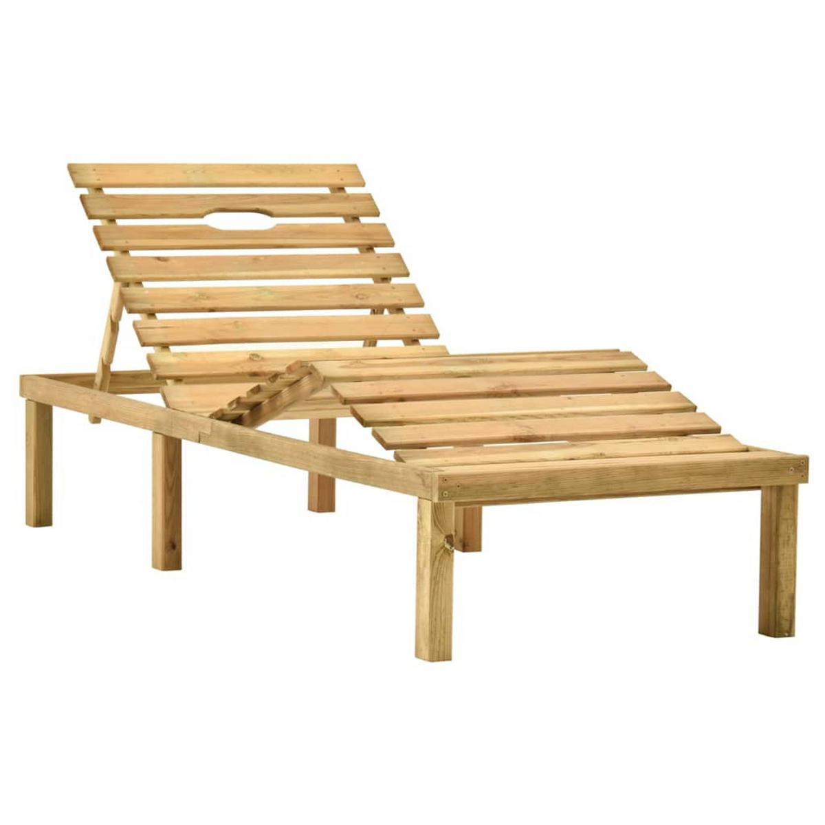 SONNENLIEGE Kiefernholz Imprägniert - Braun, Holz (70/77/200cm) - furnicato