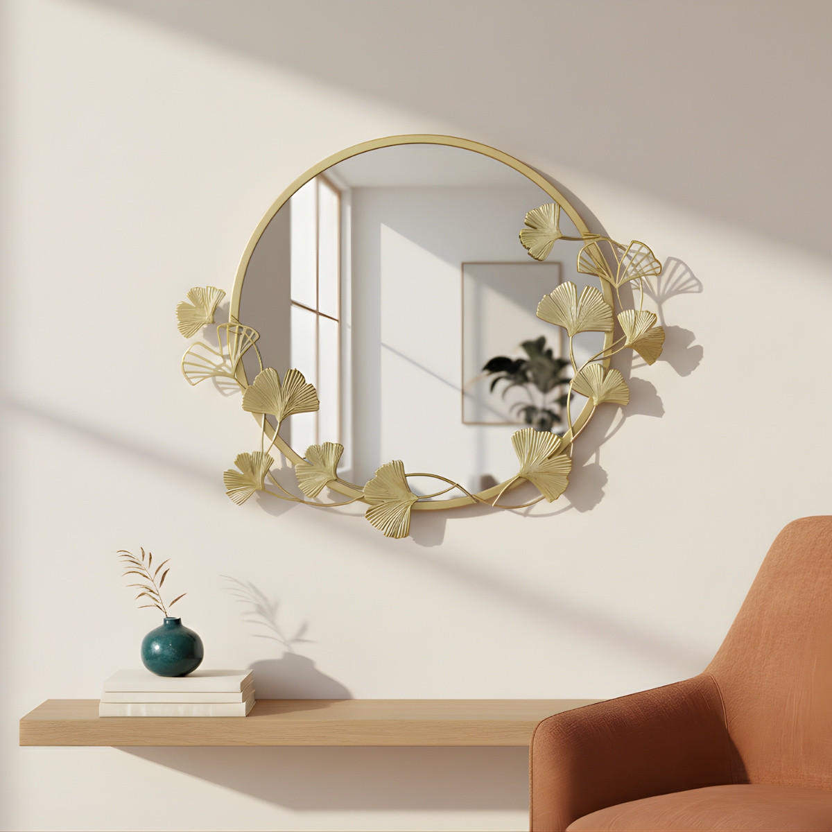 WANDSPIEGEL Sol Ø 50 cm - Goldfarben, Glas (50/50/2cm) - EDAXO