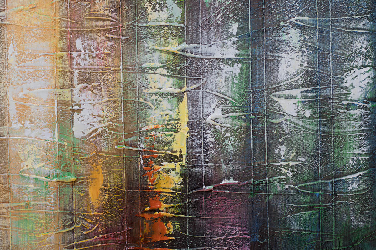 ÖLGEMÄLDE 120/60 cm - Blau/Gelb, Holz/Textil (120/60cm) - KUNSTLOFT