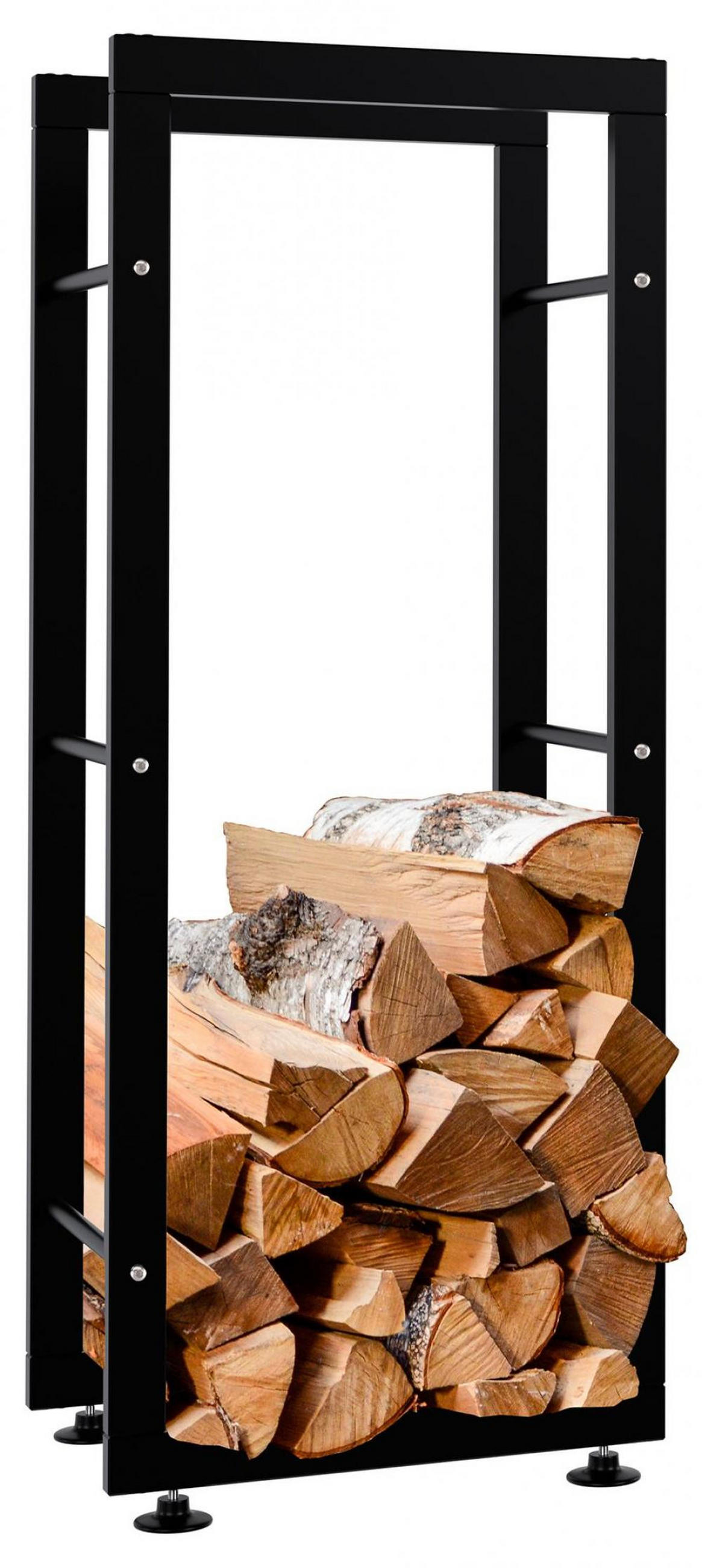 KAMINHOLZREGAL 40/25/100 cm Metall schwarz - Schwarz, Metall (40/100/25cm) - CLP