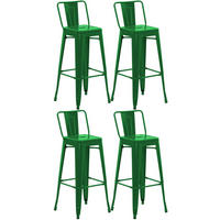 BARHOCKER 4er Set Metall Grün - Grün, Metall (44/96/43cm) - CLP