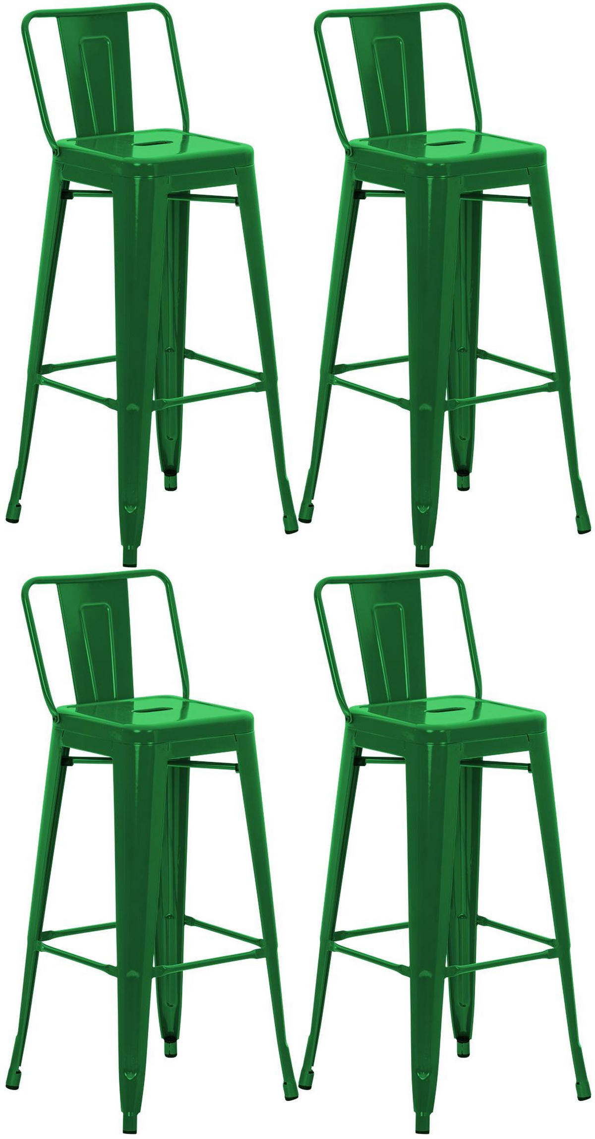 BARHOCKER 4er Set Metall Grün - Grün, Metall (44/96/43cm) - CLP