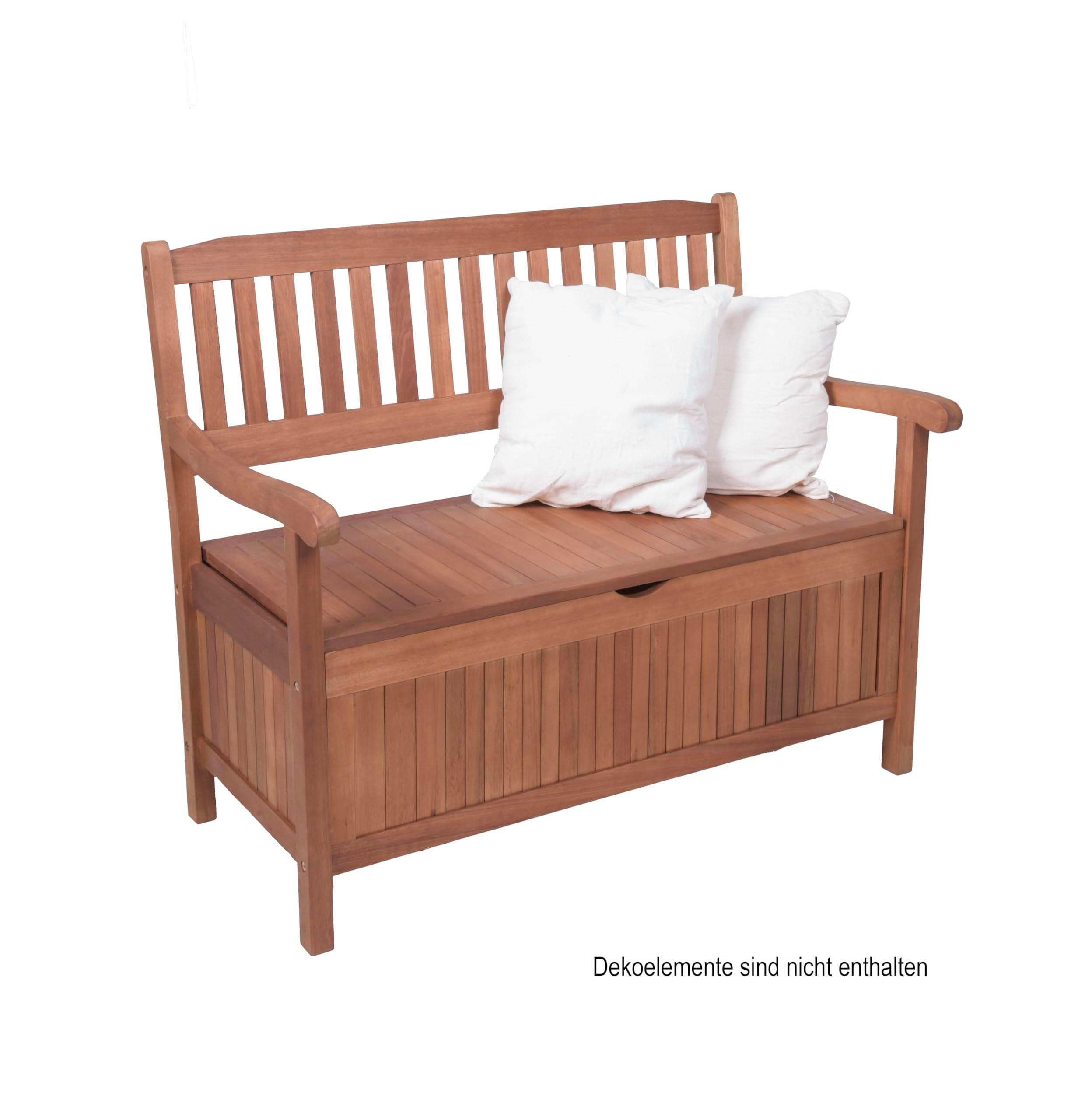 GARTENBANK Rennes 2-Sitzer mit Staufach Terrassenbank - Braun, Holz (107/90/59cm) - DELUKE