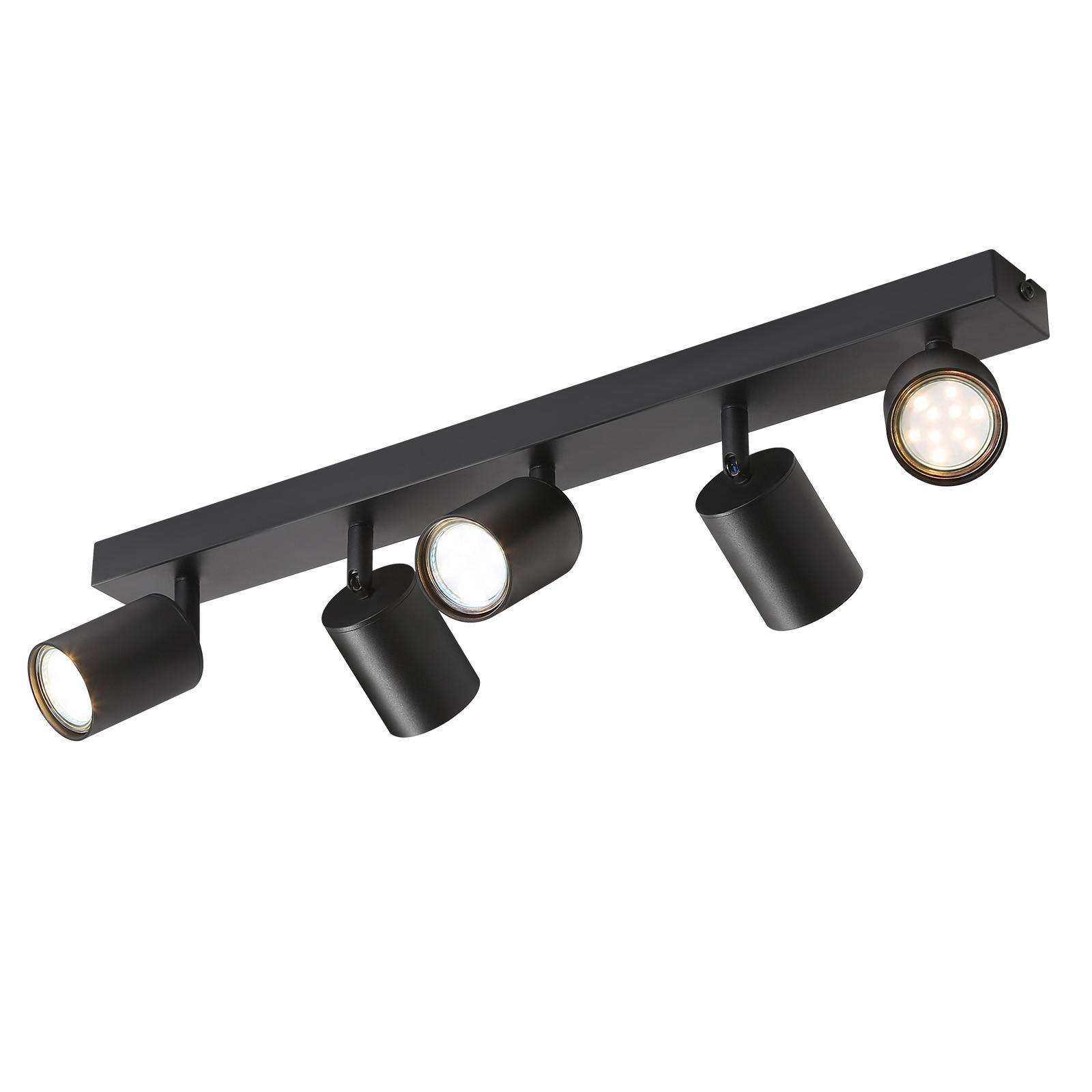 STRAHLER Roger 5-flammig 55/3/14 cm - Schwarz, Metall (55/3/14cm) - Nettlife