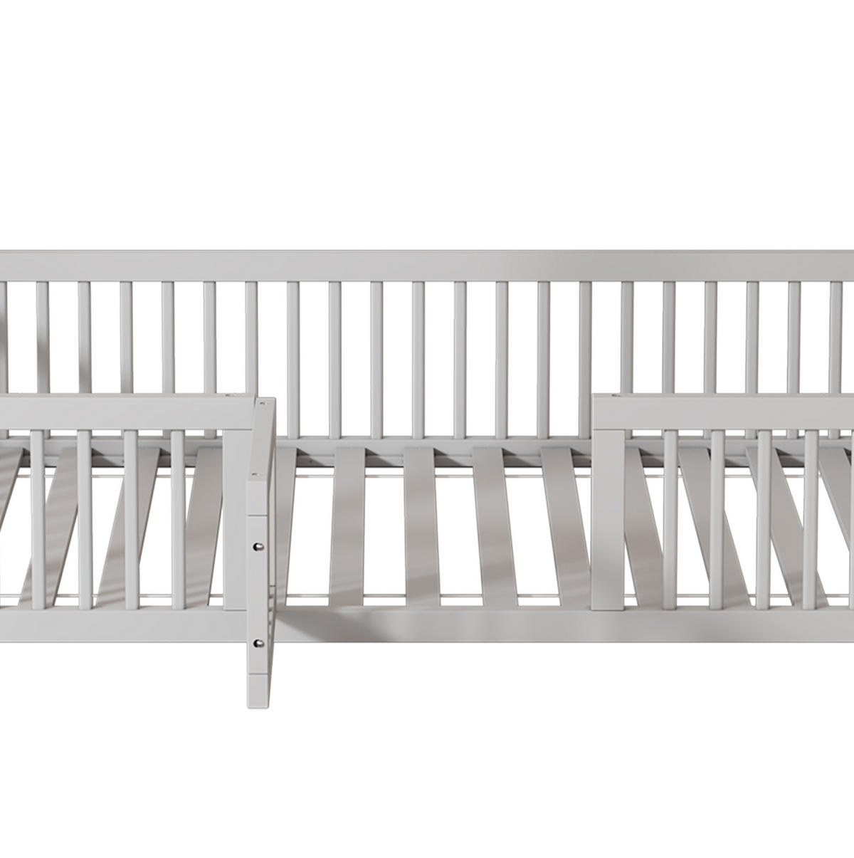 KINDERBETT 90/200 cm mit Sicherheitsgitter und Tür, aus Kiefern, Hausbett, Weiß - Weiß, Holzwerkstoff (90/200cm) - Redom