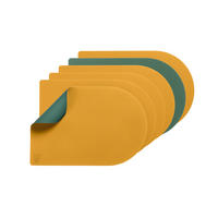 TISCHSET - 6er-Set - Recyceltes Leder in Senfgelb und Tannengrün - Gelb, Textil (30/44.5cm) - Björn