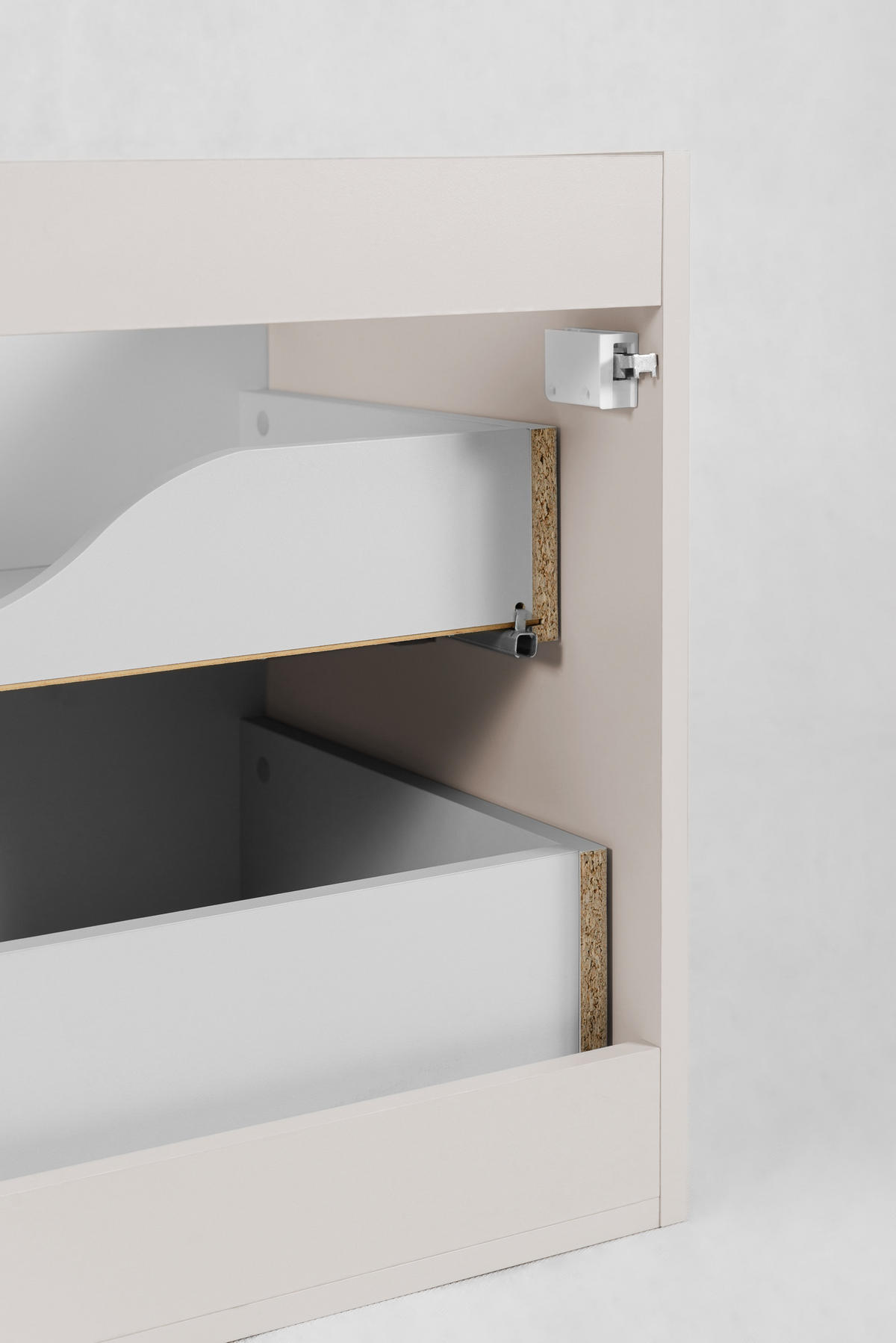 BADEZIMMERSCHRANK, Kaschmir, 46 x 80 x 57 cm, Schwarze Griffe - Kaschmir/Schwarz, Holzwerkstoff/Kunststoff (60/57/46cm) - 3XE LIVING