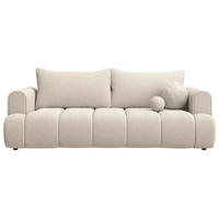 3-SITZER-SOFA Dandelino Hellbeige mit Schlaffunktion - Ecru/Schwarz, Kunststoff/Textil (250/90/112cm) - Selsey