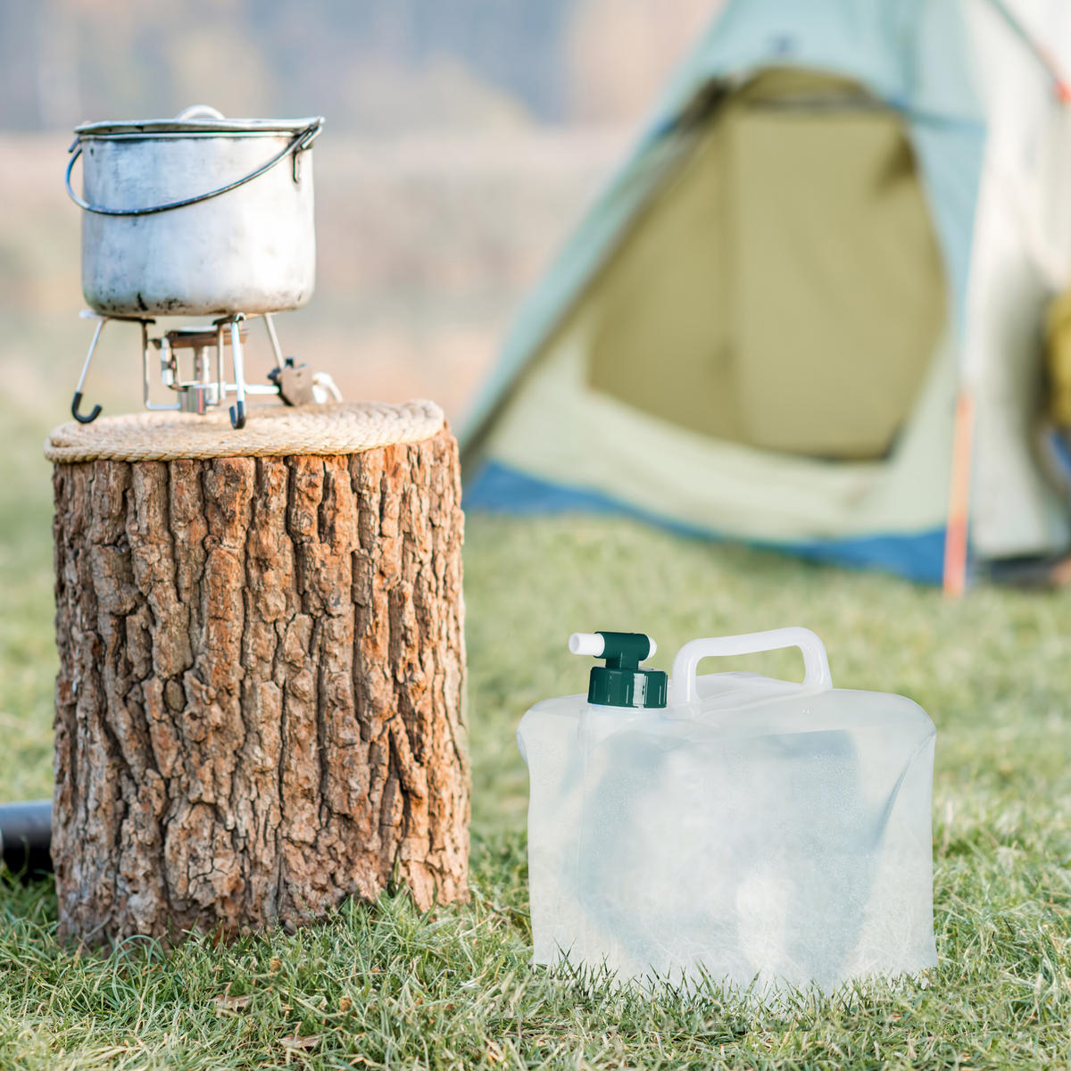 3xWASSERKANISTER - Transparent, Kunststoff/Textil (27/32/27cm) - Relaxdays