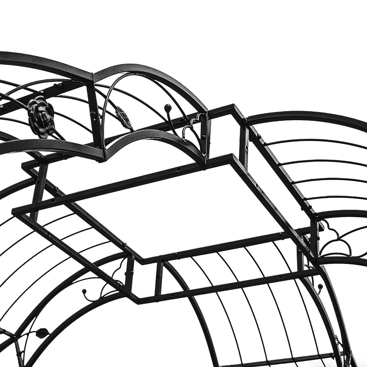 ALTÁN růží - černá, kov (199/250/199cm) - Relaxdays