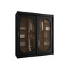SCHWEBETÜRENSCHRANK Bahrajn 180 mit Schubladen - Silberfarben/Schwarz, Holzwerkstoff/Kunststoff (180/200/62cm) - MIRJAN24