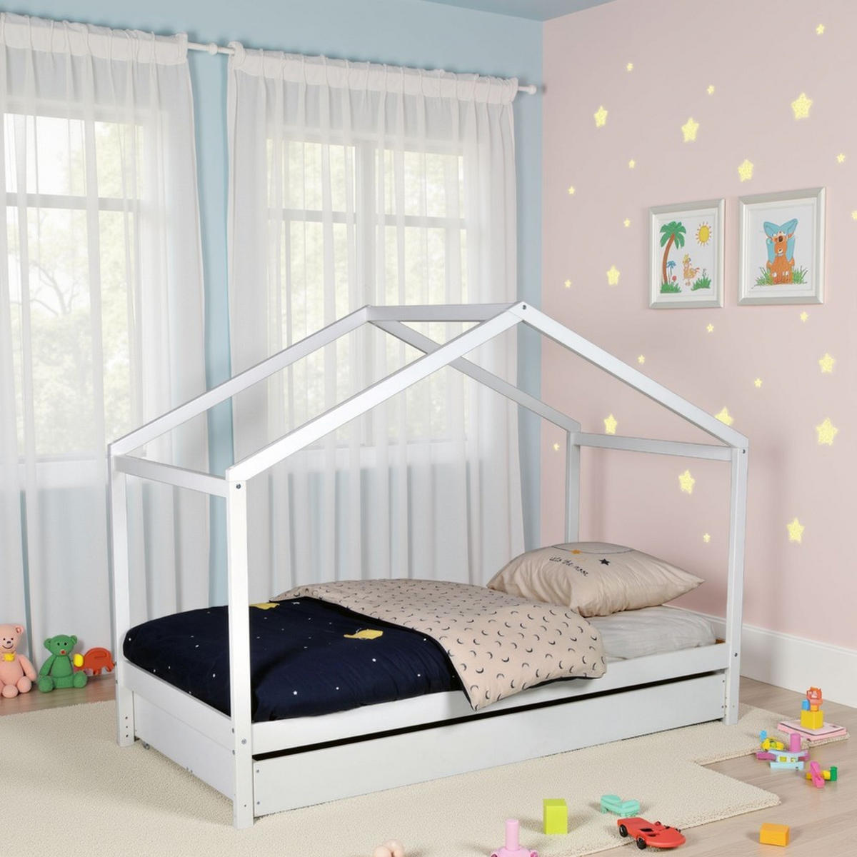 HAUSBETT KOALA MIT SCHUBLADE/ Kinderbett 90x190 - Weiß - Weiß, Holz (90/190cm) - Weber Industries