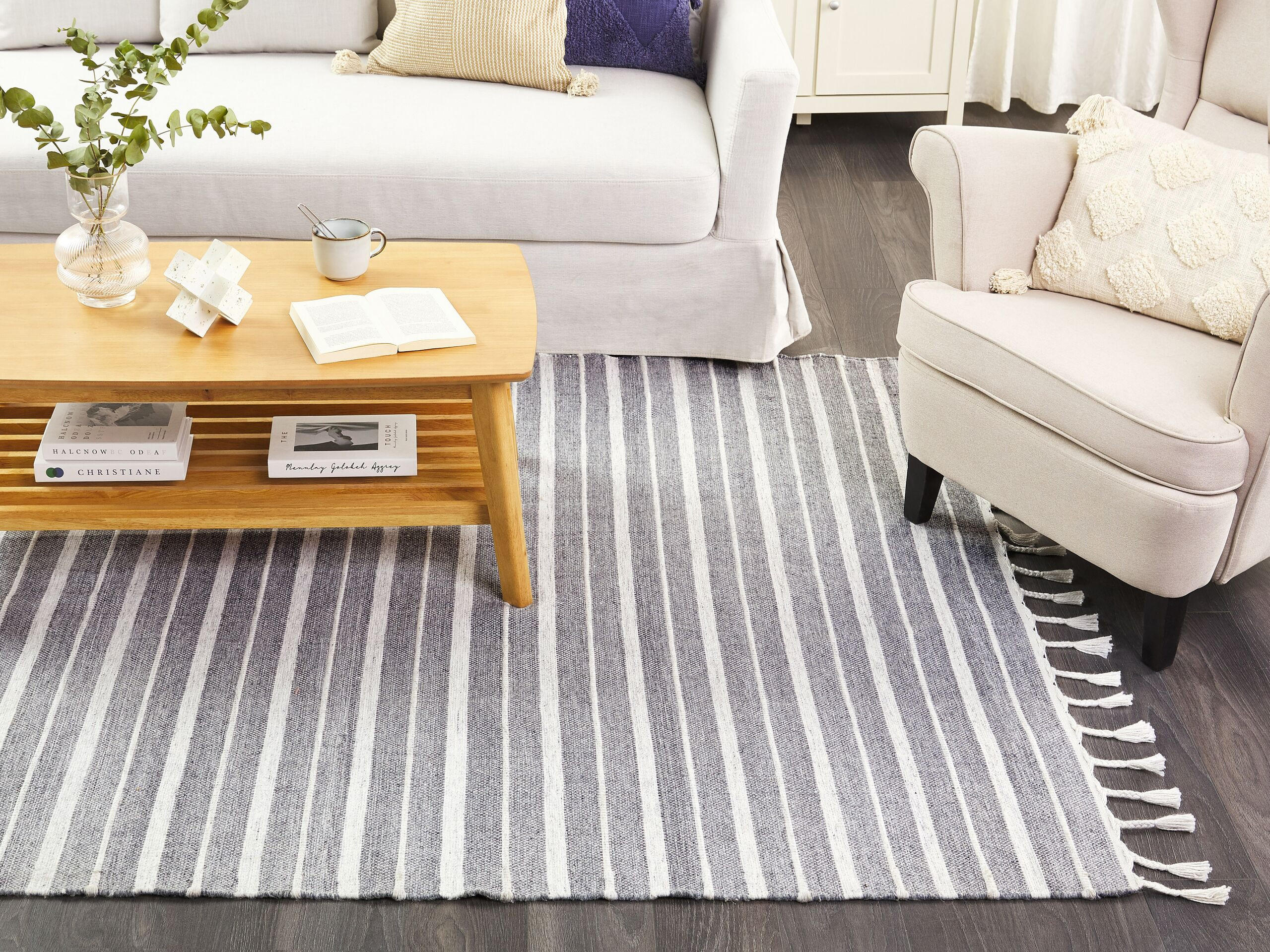 OUTDOOR-TEPPICH BademlII 200/140 cm - Grau, Kunststoff (140/200cm) - Beliani