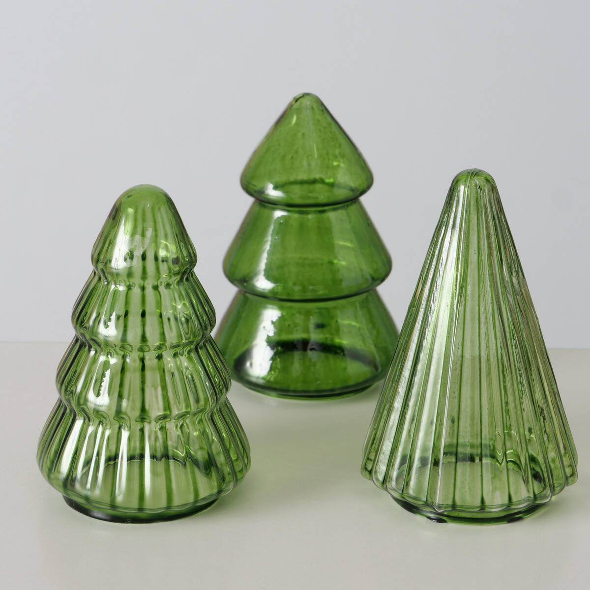 WEIHNACHTSBAUM Tovla 9,5 cm - Grün, Glas (6/9.5/6cm) - Boltze Home