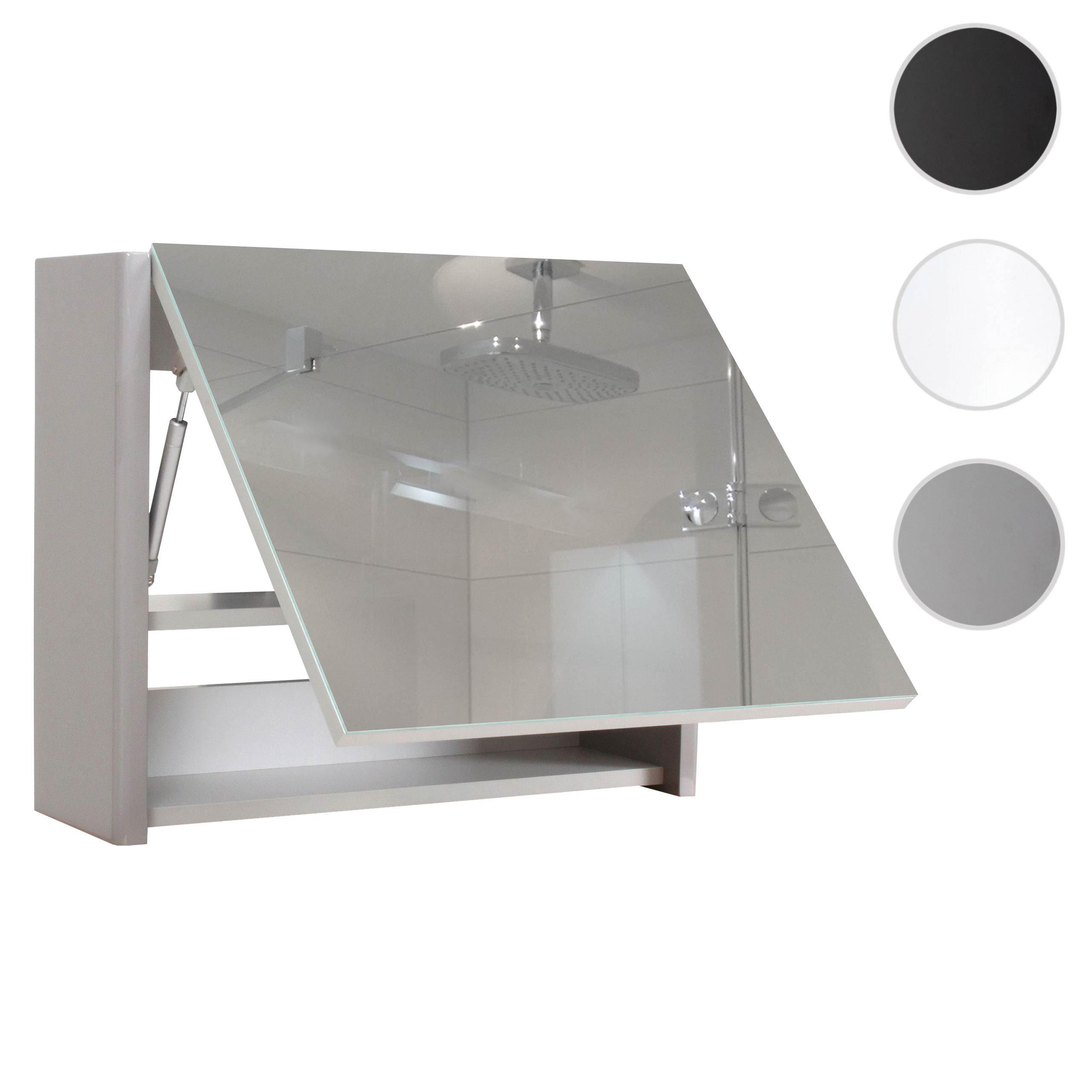 SPIEGELSCHRANK Hochglanz Hellgrau - Grau, Holz (59/48/18cm) - MCW