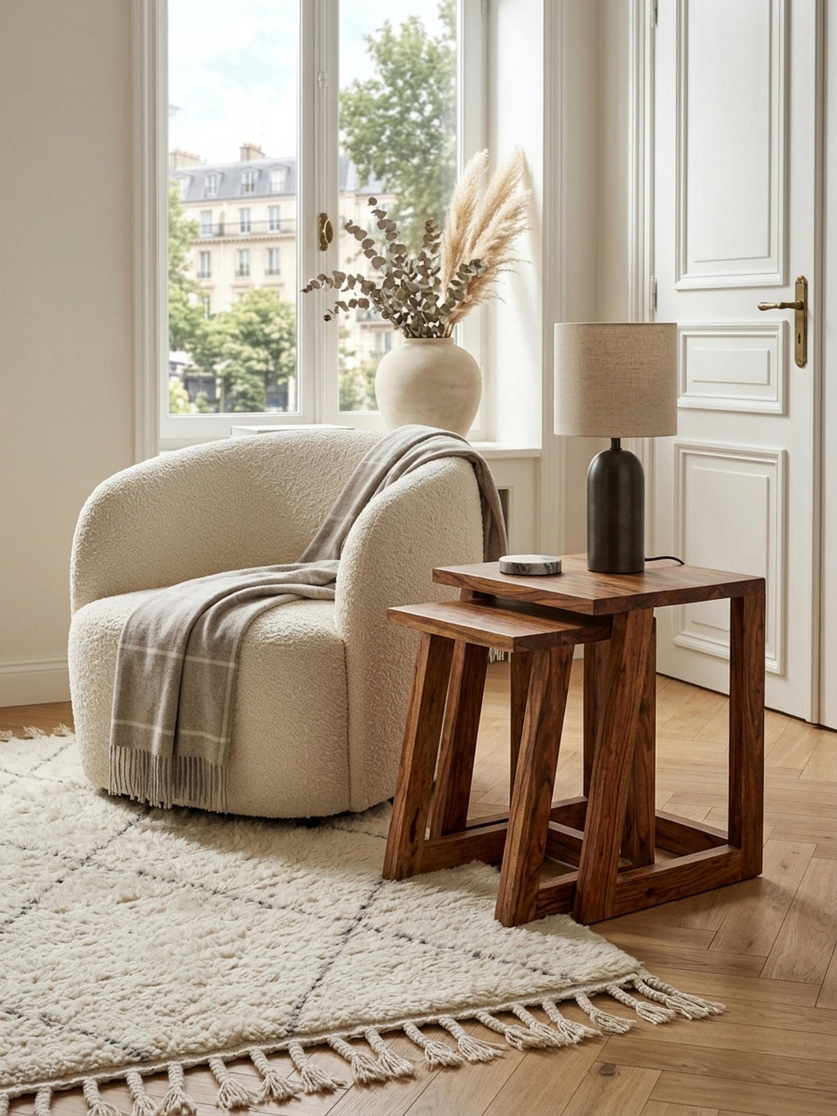 BEISTELLTISCH Set – 2-teilig Massivholz verschiedene Größen - Braun, Holz (36/36/50cm) - KADIMA DESIGN