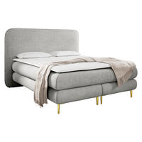 BOXBETT Amaretto - H3 - Goldfarben/Hellgrau, Holz/Textil (140/200cm) - MIRJAN24