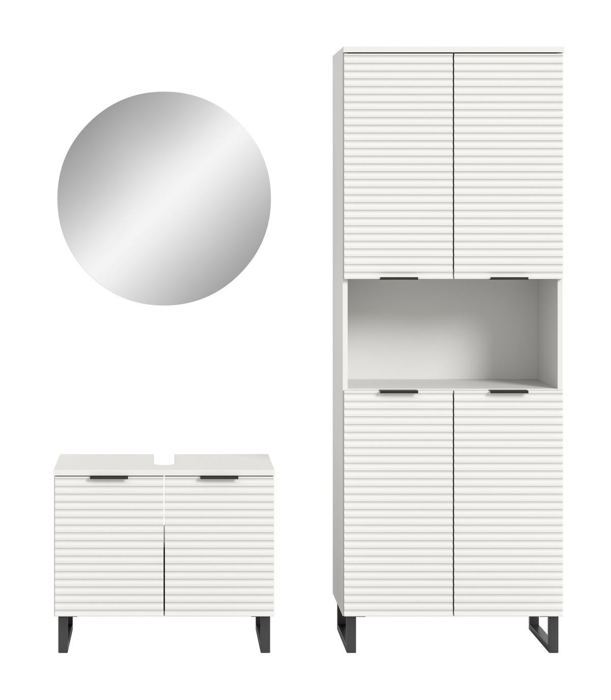 BADKOMBINATION Bad Set Riff 155x193x34 cm Weiß 3tlg. - Weiß, Holzwerkstoff (155/193/34cm)