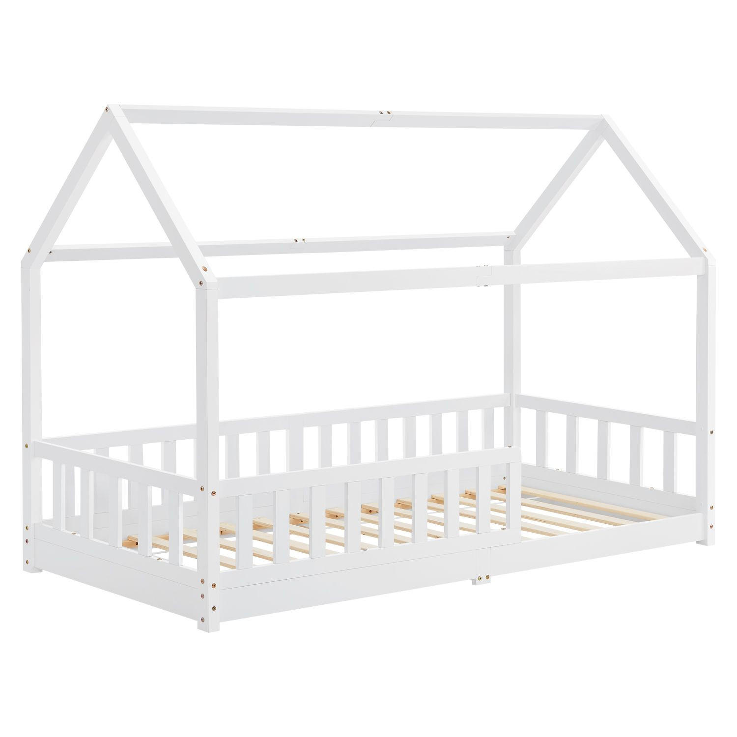 KINDERBETT Marli weiß 90x200 cm - Weiß, Holz (90/200cm) - Juskys