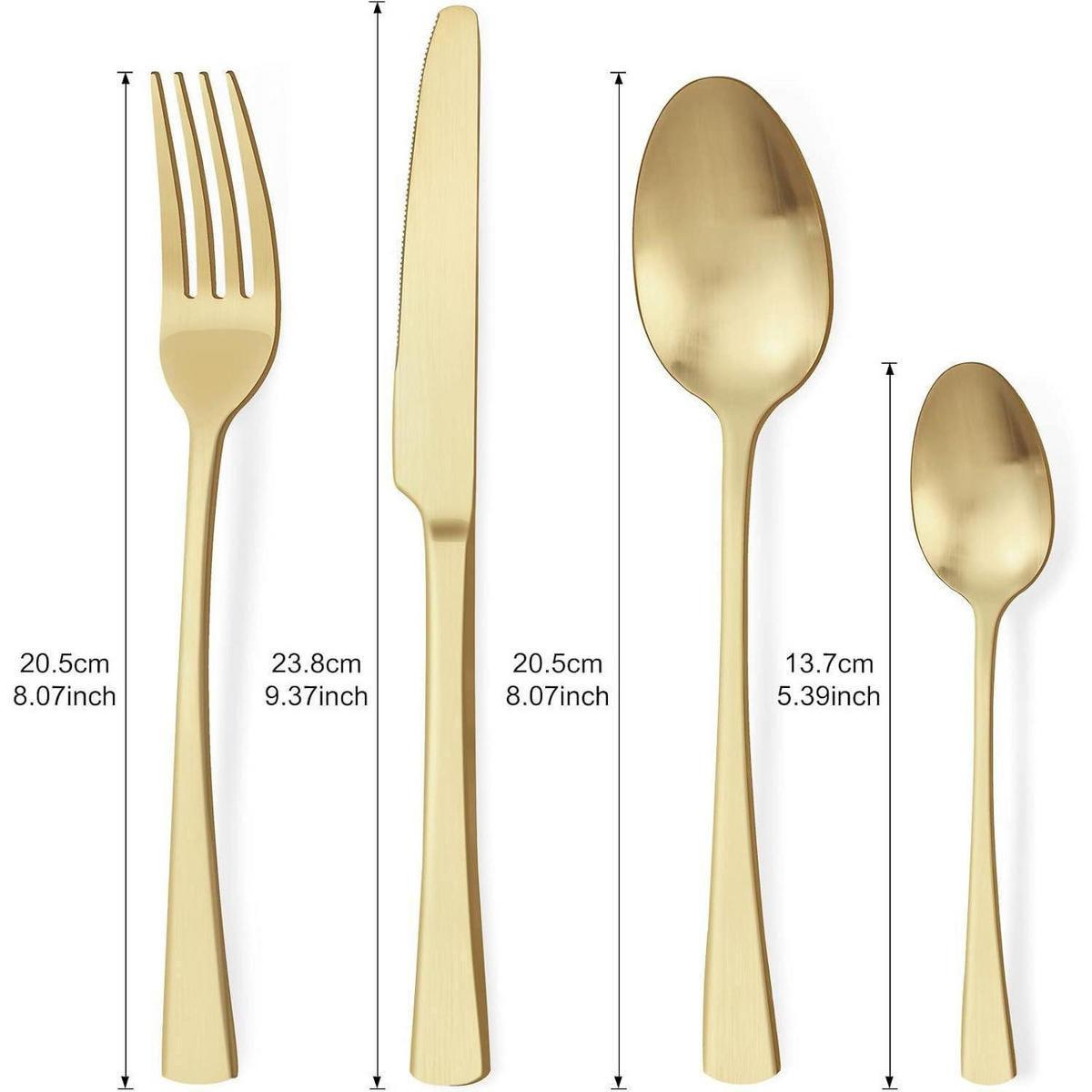 BESTECKSET 24-teilig Champagner Gold Matt - Goldfarben, Metall