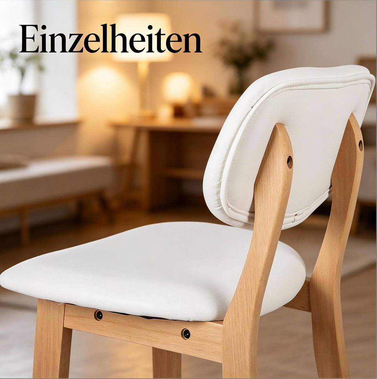 BARHOCKER 2er-Set Weiß mit Rückenlehne aus Kunstleder und Massivholz - Weiß, Holz (37.5/91.5/43cm) - MIVRAY
