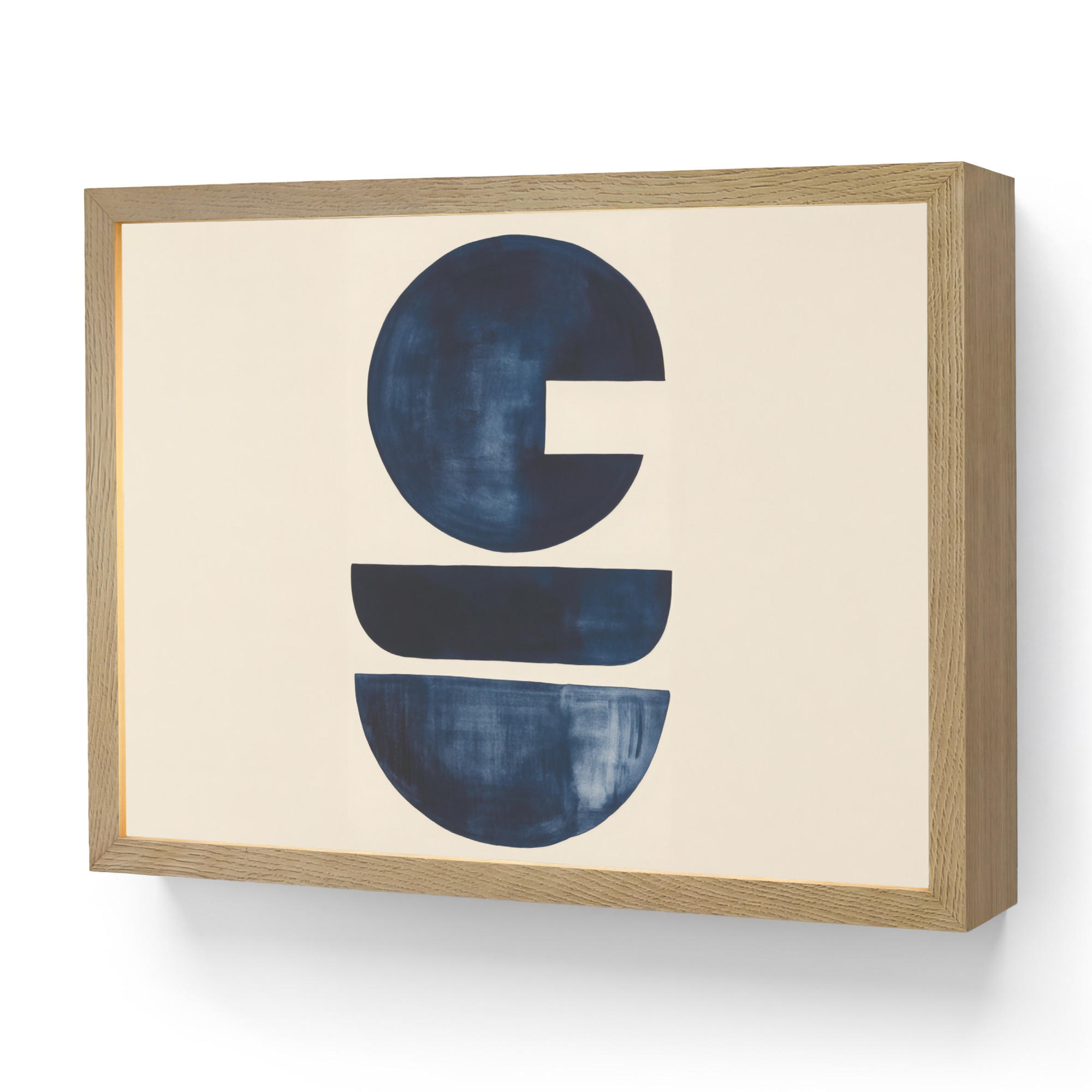WANDLEUCHTE MIT AKKU Formen - Blau - Abstrakt 40x30 cm - Dunkelblau, Holzwerkstoff (40/30/8cm) - OnlyWow