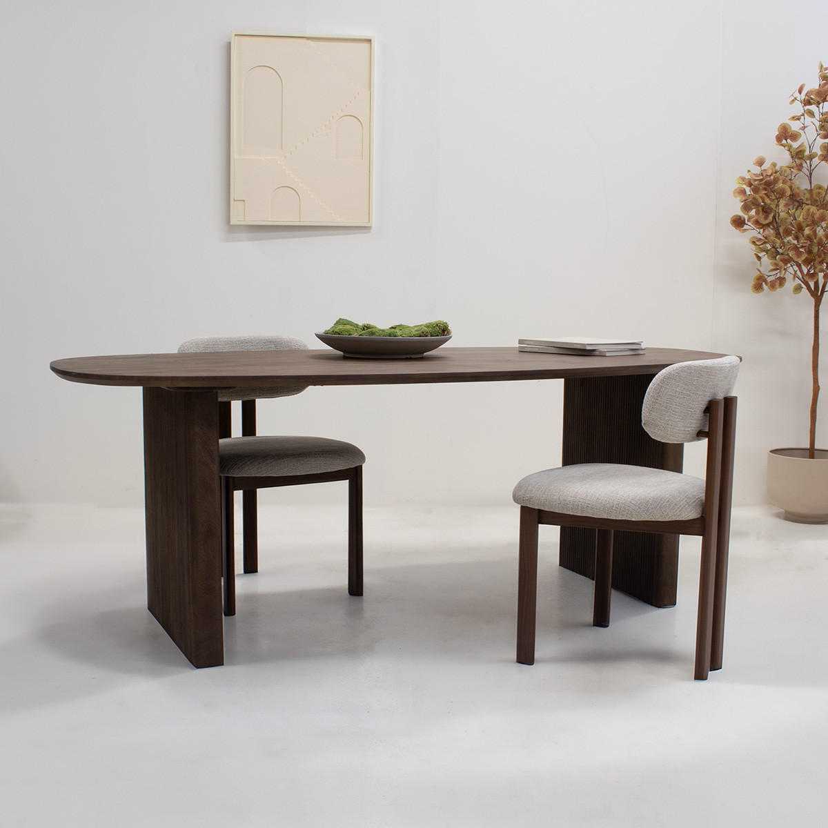 ESSTISCH 180 cm dänisch oval aus Holz, dunkelbraun - Dunkelbraun, Holz (180/90/76cm) - Giga Meubel