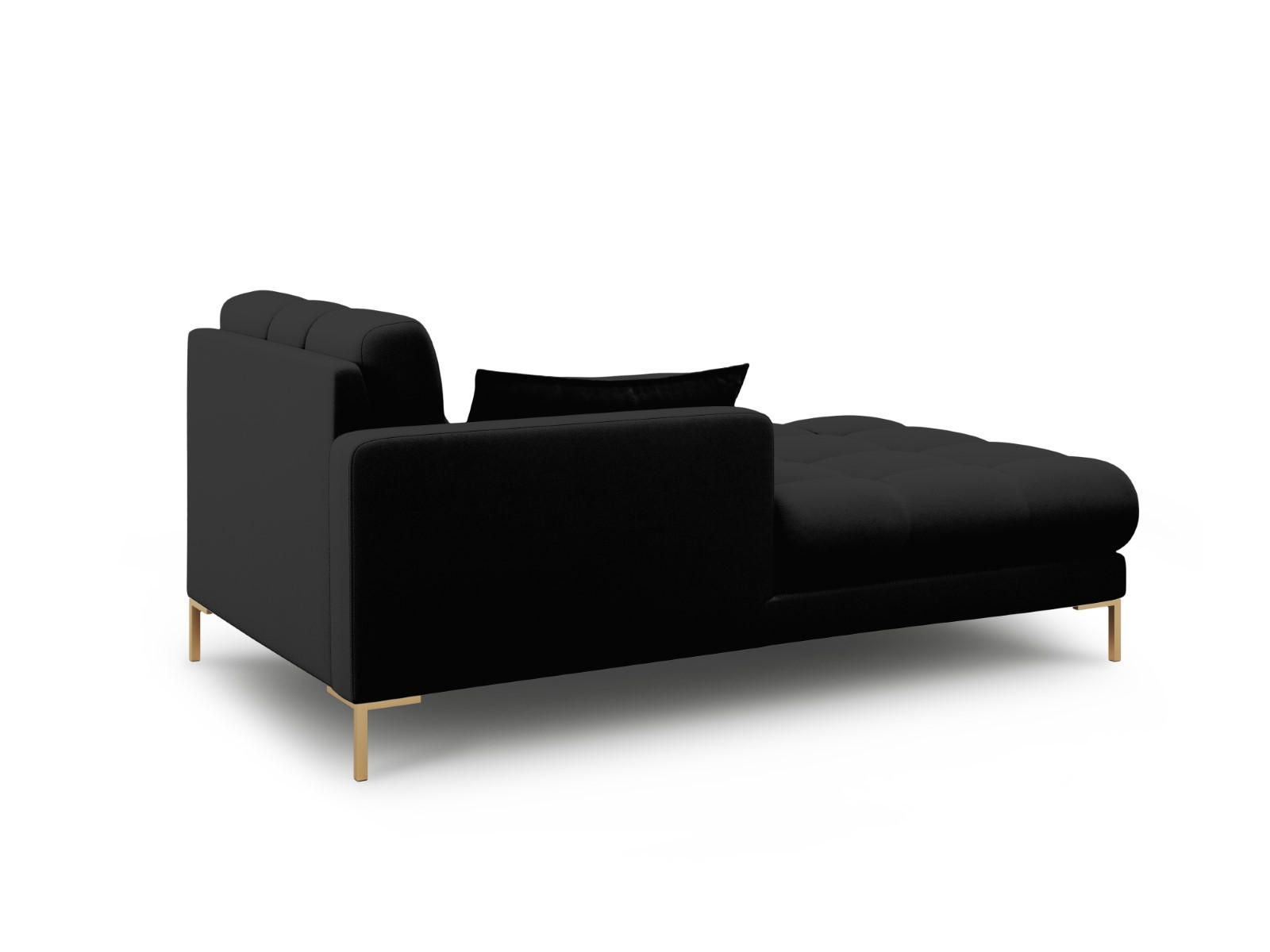 CHAISELONGUE links Mamaia aus strukturiertem Stoff schwarz - Schwarz, Textil (102/75/185cm) - Micadoni