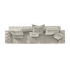 MODULSOFA SEPHI Silber Cord - Silberfarben/Schwarz, Kunststoff/Textil (375/62/109cm) - KAWOLA
