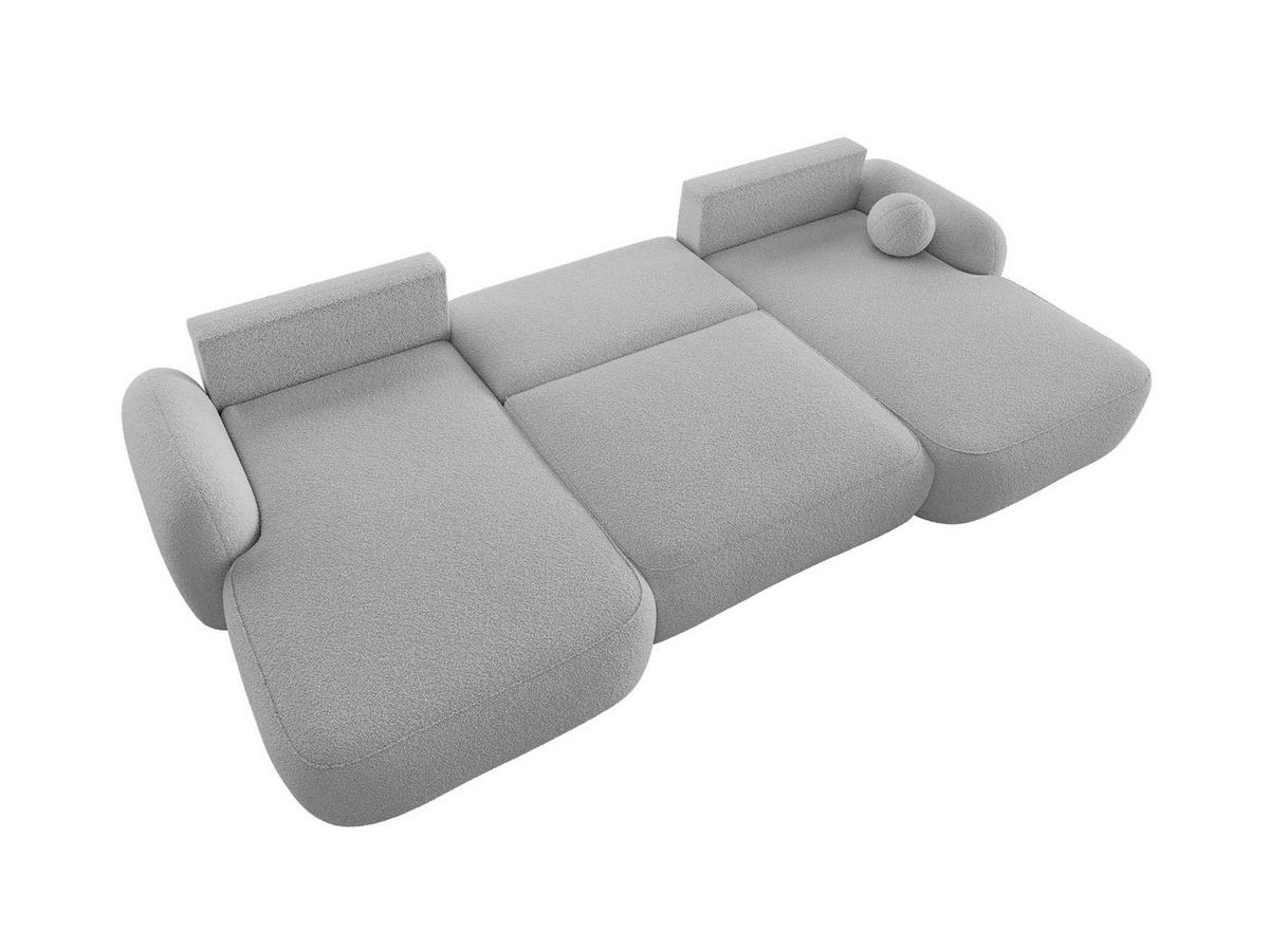 WOHNLANDSCHAFT MOLLY U TERRA FROTTE 05 mit Schlaffunktion - Grau, Textil (366/94/175cm) - Bedante