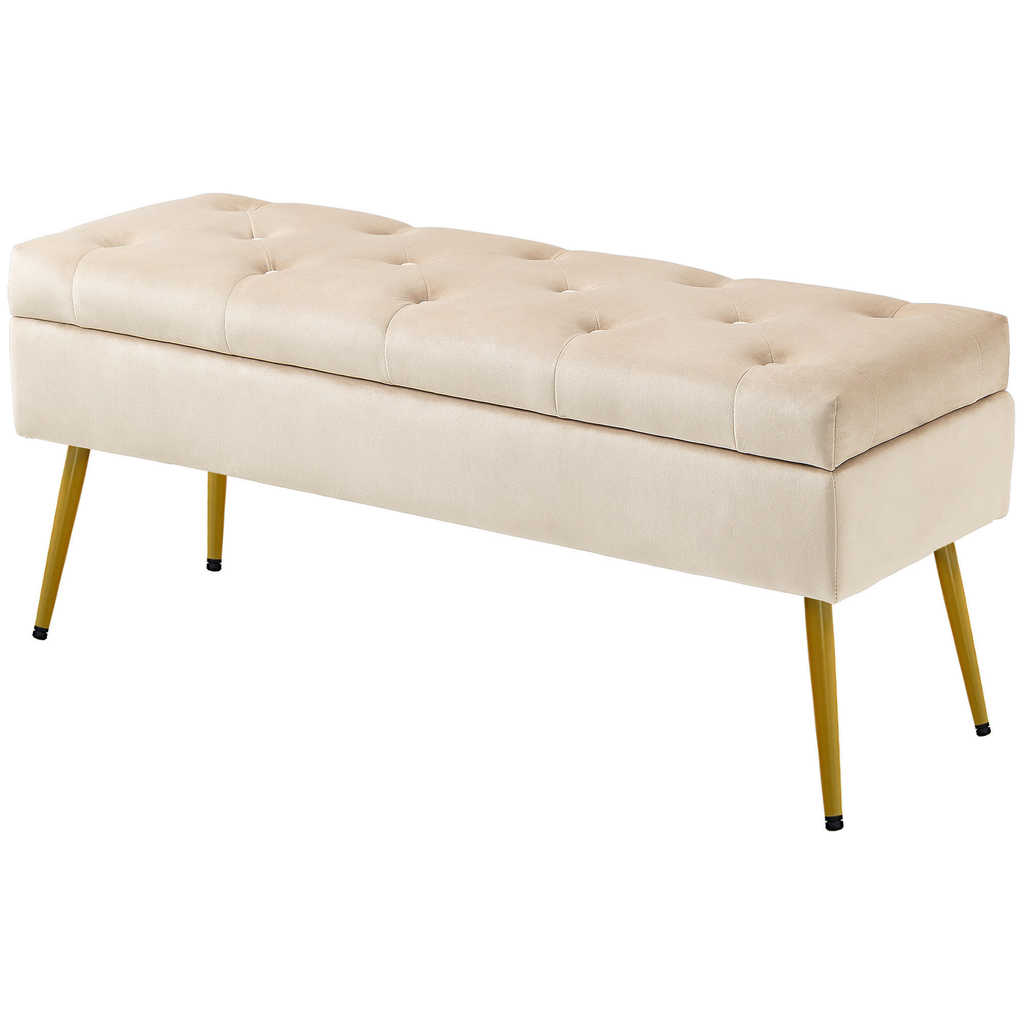SITZBANK Cantabria Este Beige mit Stauraum 102/35/43 cm - Beige, Textil (102/43/35cm) - Jamb