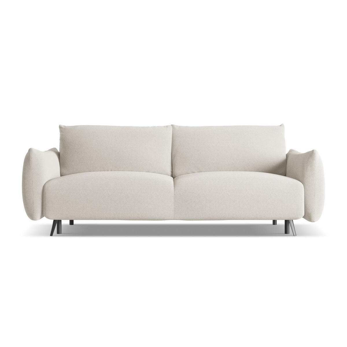 3-SITZER SOFA mit Schlaffunktion Chenille Stoff Grau - Silberfarben/Schwarz, Textil/Metall (230/86/105cm) - LaMiaSofa
