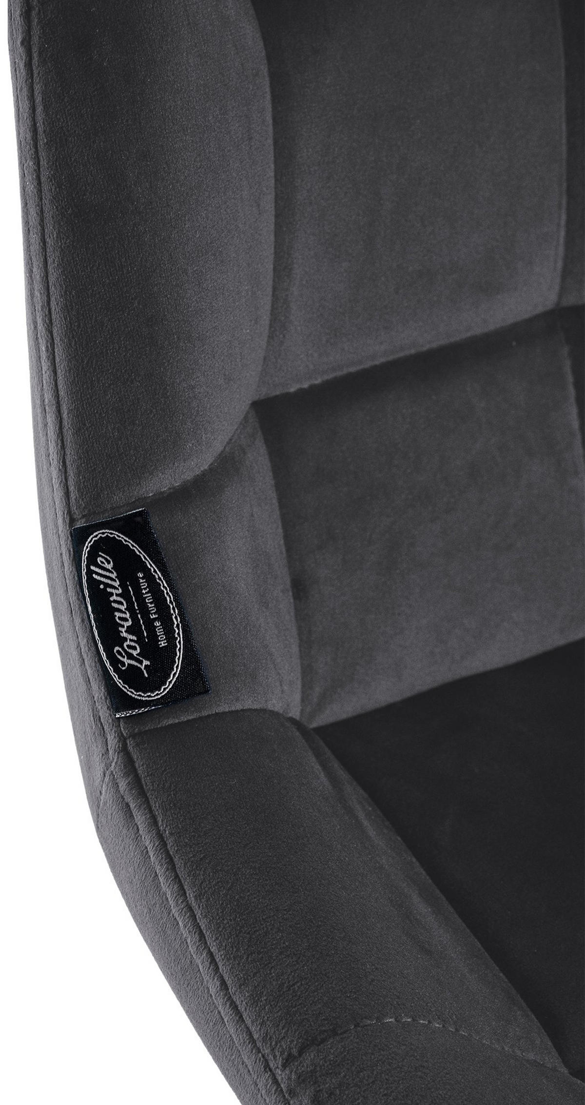 BARHOCKER Welton Samt dunkelgrau - Dunkelgrau/Schwarz, Textil/Metall (49/104/56cm) - TPFLiving